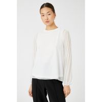 Bluza cu maneci cu pliuri