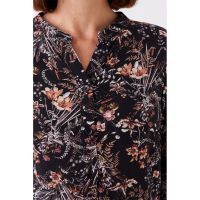Bluza cu guler scurt si decupaj in V
