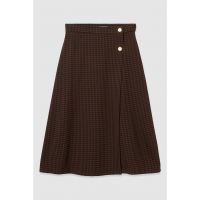 Fusta midi cu imprimeu houndstooth