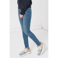 Blugi slim fit cu aspect decolorat