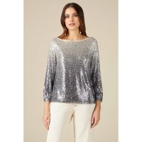 Bluza cu paiete si decolteu rotund