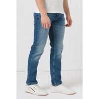 Blugi slim fit cu aspect decolorat