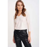 Bluza cu decolteu in V si maneci trei sferturi