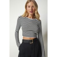 Bluza crop striata