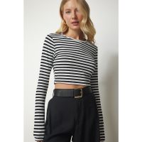 Bluza crop striata