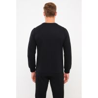 Bluza de trening cu decolteu la baza gatului si model uni