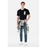 Blugi skinny cu aspect decolorat