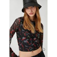 Bluza crop din tul