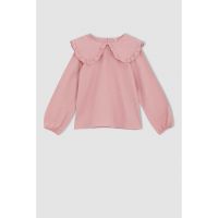 Bluza de bumbac cu guler Peter Pan