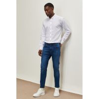 Blugi slim fit cu aspect decolorat