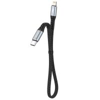 Cablu de date Dudao, Type-C-Lightning, 20W PD, Lungime 23 cm, Negru
