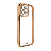 Husa de protectie telefon Hurtel pentru Apple iPhone 13 Pro, Fashion Gold Frame, Plastic, Auriu