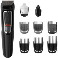 Aparat de tuns Barba Si Parul 9 In 1 Philips Multigroom Mg3740/15, Lame Cu Ascutire, Acumulator, 6 Piepteni Par Fata Si Cap, Negru