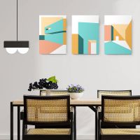 Set 3 tablouri arhitectura minimalista detaliu - Dimensiune multicanvas: 3 tablouri 60x90 cm