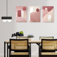 Set 3 tablouri arhitectura minimalista detaliu - Dimensiune multicanvas: 3 tablouri 80x120 cm