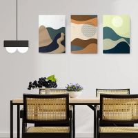 Set 3 tablouri Boho minimalism peisaj - Dimensiune multicanvas: 3 tablouri 80x120 cm