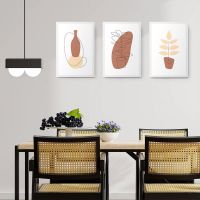 Set 3 tablouri Boho minimalism plante - Dimensiune multicanvas: 3 tablouri 50x70 cm