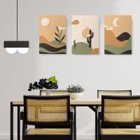 Set 3 tablouri Boho minimalism peisaj desert - Dimensiune multicanvas: 3 tablouri 30x45 cm