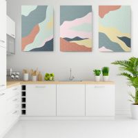 Set 3 tablouri Boho minimalism peisaj detaliu - Dimensiune multicanvas: 3 tablouri 80x120 cm