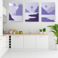Set 3 tablouri Boho minimalism peisaj marin - Dimensiune multicanvas: 3 tablouri 30x45 cm