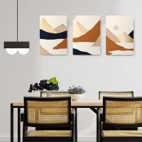 Set 3 tablouri Boho minimalism peisaj munti - Dimensiune multicanvas: 3 tablouri 30x45 cm