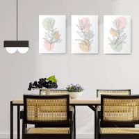 Set 3 tablouri Boho minimalism plante - Dimensiune multicanvas: 3 tablouri 80x120 cm