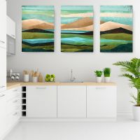 Set 3 tablouri Boho peisaje - Dimensiune multicanvas: 3 tablouri 30x45 cm