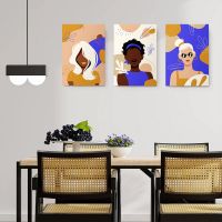Set 3 tablouri femei minimalist - Dimensiune multicanvas: 3 tablouri 50x70 cm