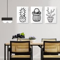 Set 3 tablouri cactusi multicanvas - Dimensiune multicanvas: 3 tablouri 30x45 cm