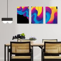 Set 3 tablouri forme abstracte multicanvas - Dimensiune multicanvas: 3 tablouri 40x60 cm