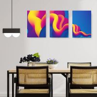 Set 3 tablouri forme abstracte multicanvas - Dimensiune multicanvas: 3 tablouri 80x120 cm