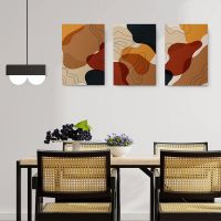 Set 3 tablouri minimaliste forme abstracte - Dimensiune multicanvas: 3 tablouri 30x45 cm