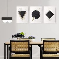 Set 3 tablouri minimaliste forme geometrice abstracte - Dimensiune multicanvas: 3 tablouri 30x45 cm