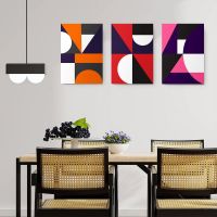 Set 3 tablouri minimaliste forme geometrice - Dimensiune multicanvas: 3 tablouri 30x45 cm