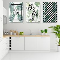 Set 3 tablouri Believe mesaj motivational - Dimensiune multicanvas: 3 tablouri 80x120 cm