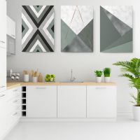 Set 3 tablouri forme geometrice multicanvas - Dimensiune multicanvas: 3 tablouri 40x60 cm