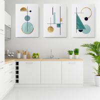Set 3 tablouri minimaliste forme geometrice - Dimensiune multicanvas: 3 tablouri 30x45 cm