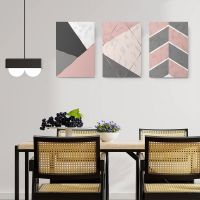 Set 3 tablouri minimaliste forme geometrice - Dimensiune multicanvas: 3 tablouri 80x120 cm