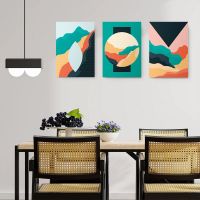Set 3 tablouri Boho minimalism peisaje abstracte - Dimensiune multicanvas: 3 tablouri 30x45 cm