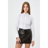 Camasa crop cu fronseuri