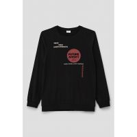Bluza de bumbac cu imprimeu text