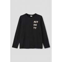 Bluza de bumbac cu imprimeu text