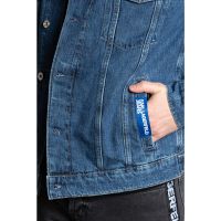 Jacheta de denim cu buzunare pe piept