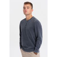Bluza de trening cu decolteu la baza gatului si model uni