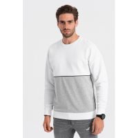Bluza de trening cu decolteu la baza gatului si model colorblock