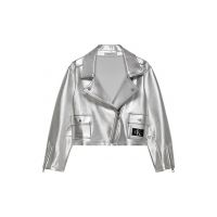 Jacheta biker cu aspect metalizat