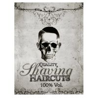Barber Shop Tablou Craniu Vintage - Material produs:: Poster pe hartie FARA RAMA, Dimensiunea:: 50x70 cm