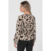 Bluza cu animal print si decolteu in V