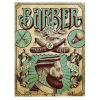 Barber Shop Tablou Shave&#038;Cut Vintage - Material produs:: Poster pe hartie FARA RAMA, Dimensiunea:: 30x40 cm