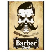 Barber Shop Tablou Craniu Vintage - Material produs:: Poster pe hartie FARA RAMA, Dimensiunea:: 60x80 cm